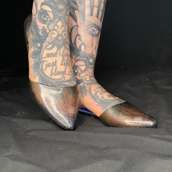 Shoes - Jeffrey Campbell Jelly Glitter Slip ons